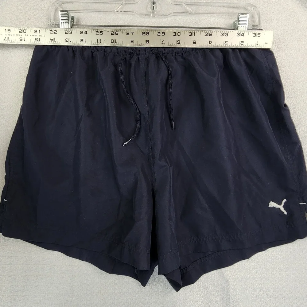 Puma Medium Navy Blue Athletic Shorts Running Gym Workout Activewear Sporty Mens